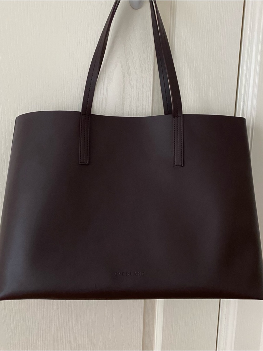 $275 Everlane Made in Italy Dark Brown The New Day Market Tote Bag XL Size - Picture 3 of 15